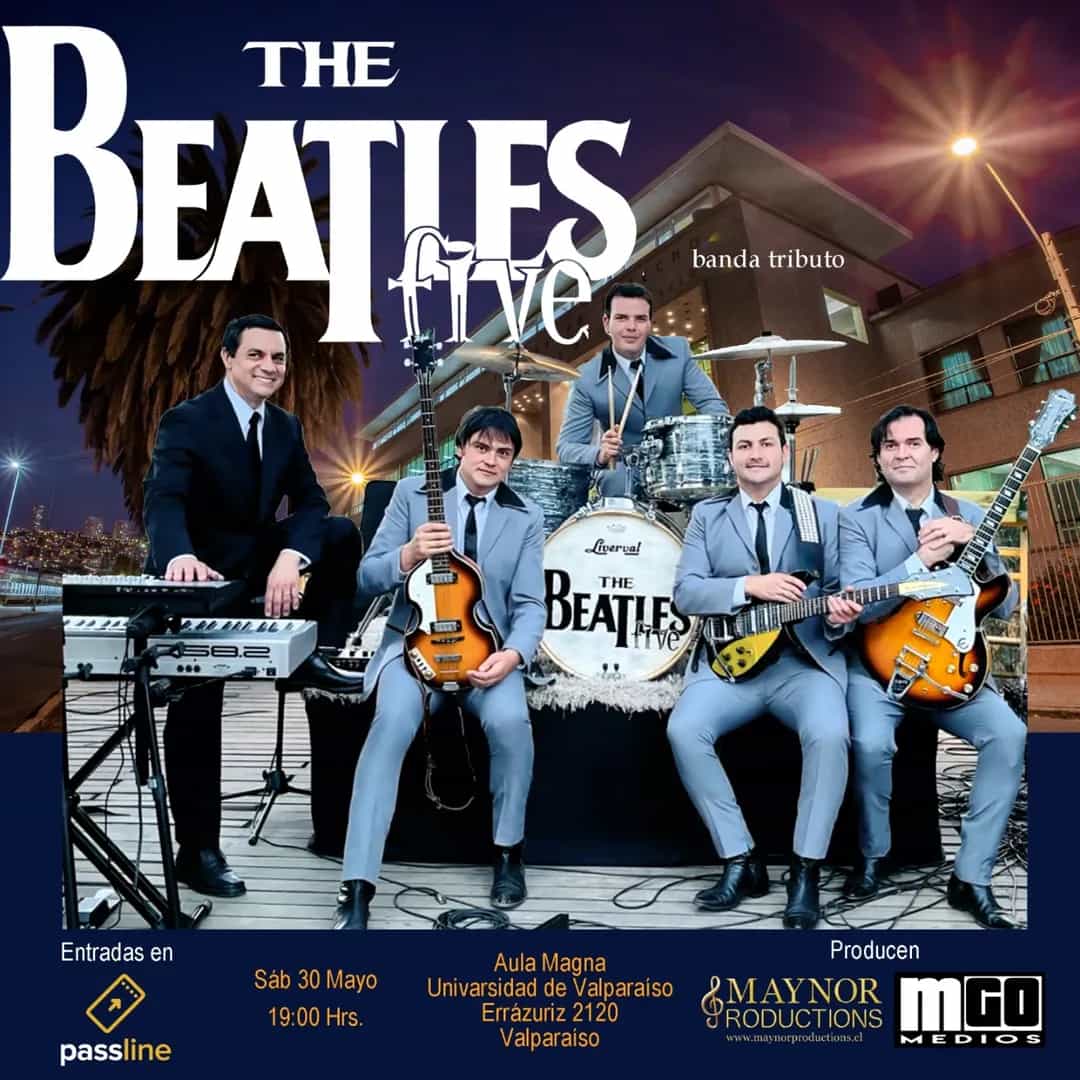 The Beatles Five se presentará en el Aula Magna de la Universidad de Valparaíso este 30 de mayo